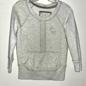 A&F Cream Button Pullover